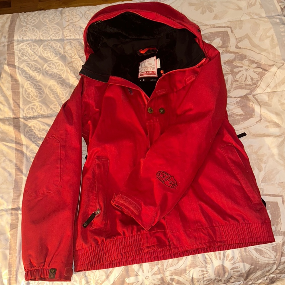 Bonfire Snowboarding Jacket. So loved. This jacket served me on/off for 10 years